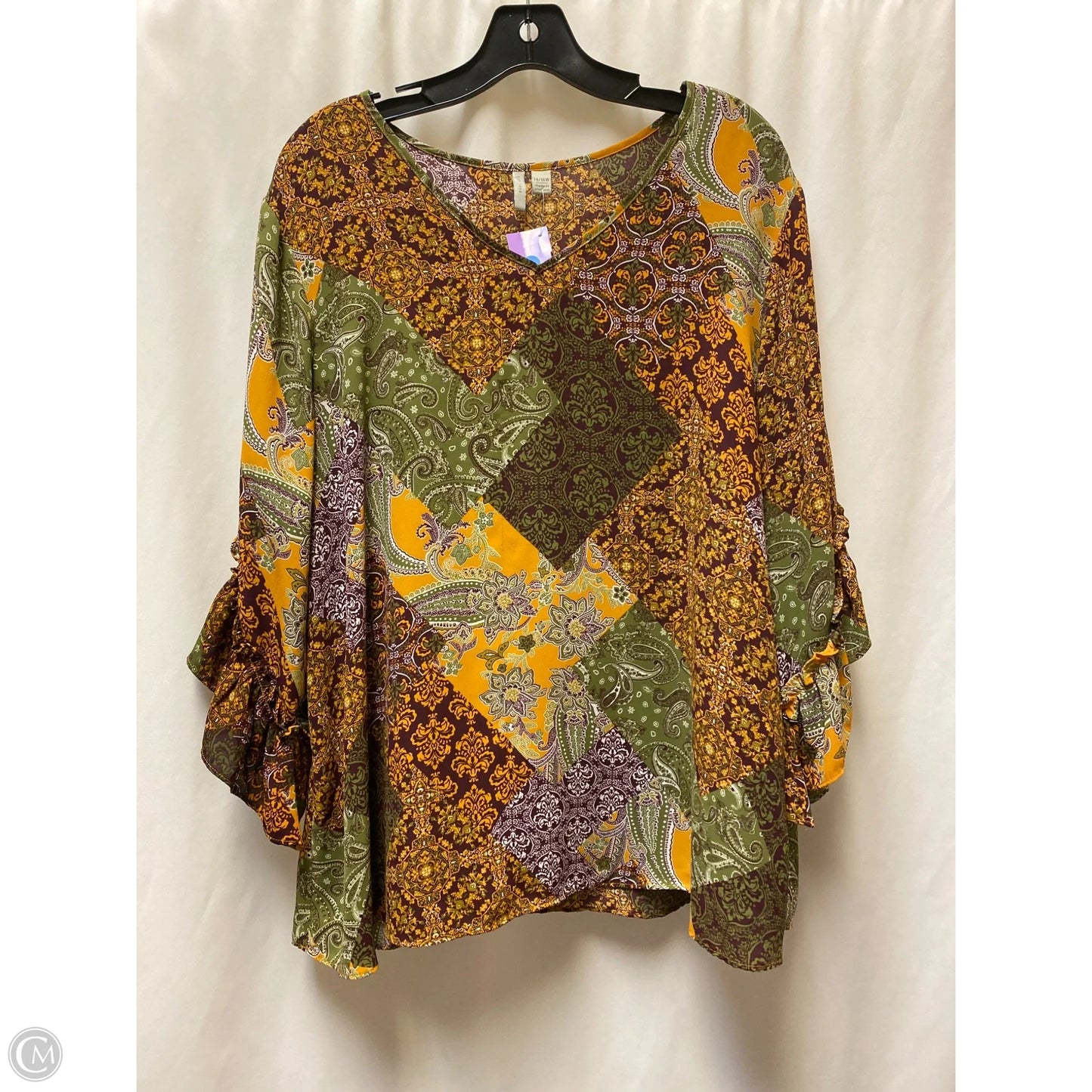 Top Long Sleeve By Cato In Yellow, Size: L