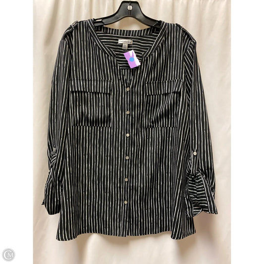 Top Long Sleeve By Croft And Barrow In Black, Size: Xxl