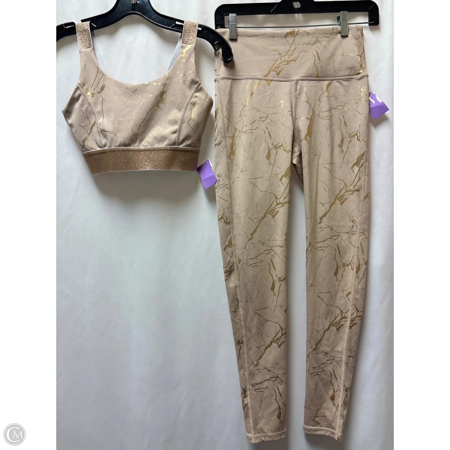 Athletic Pants 2pc By Mono B In Gold, Size: S