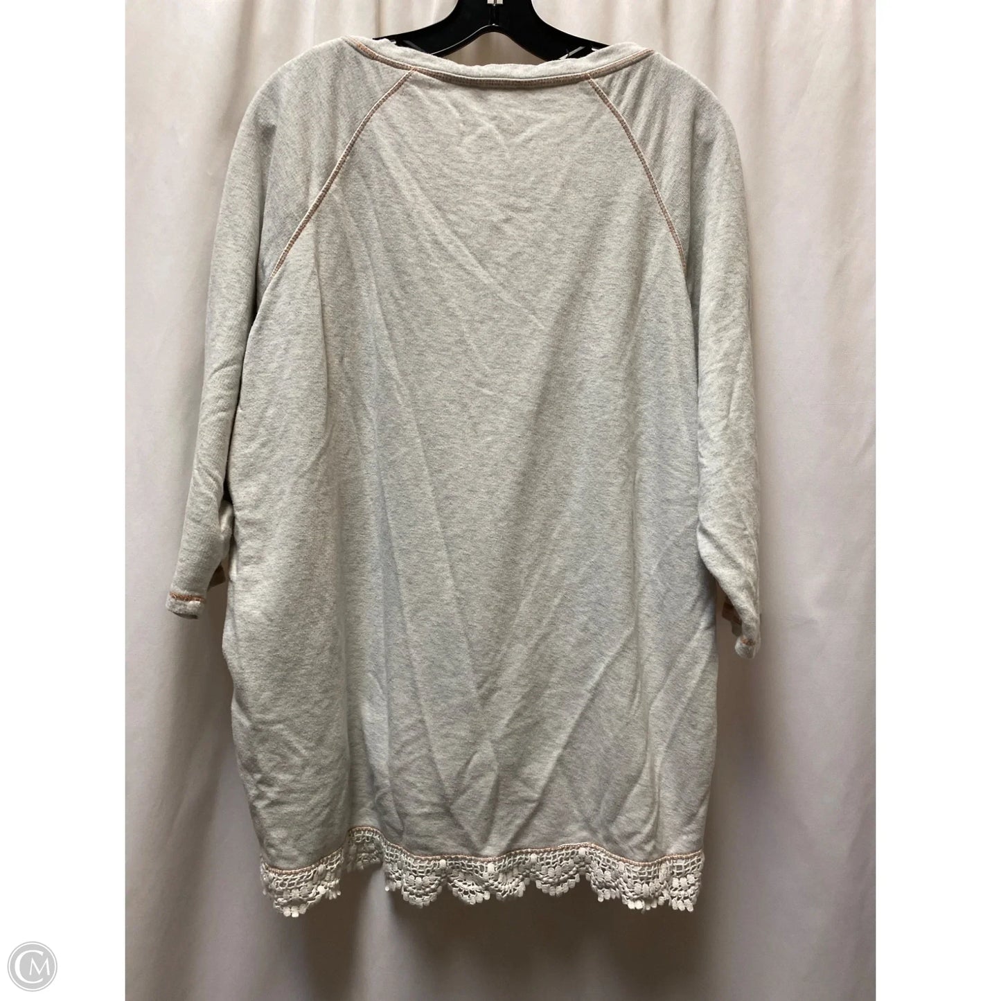 Top Long Sleeve By Dept 222 In Grey, Size: 3x