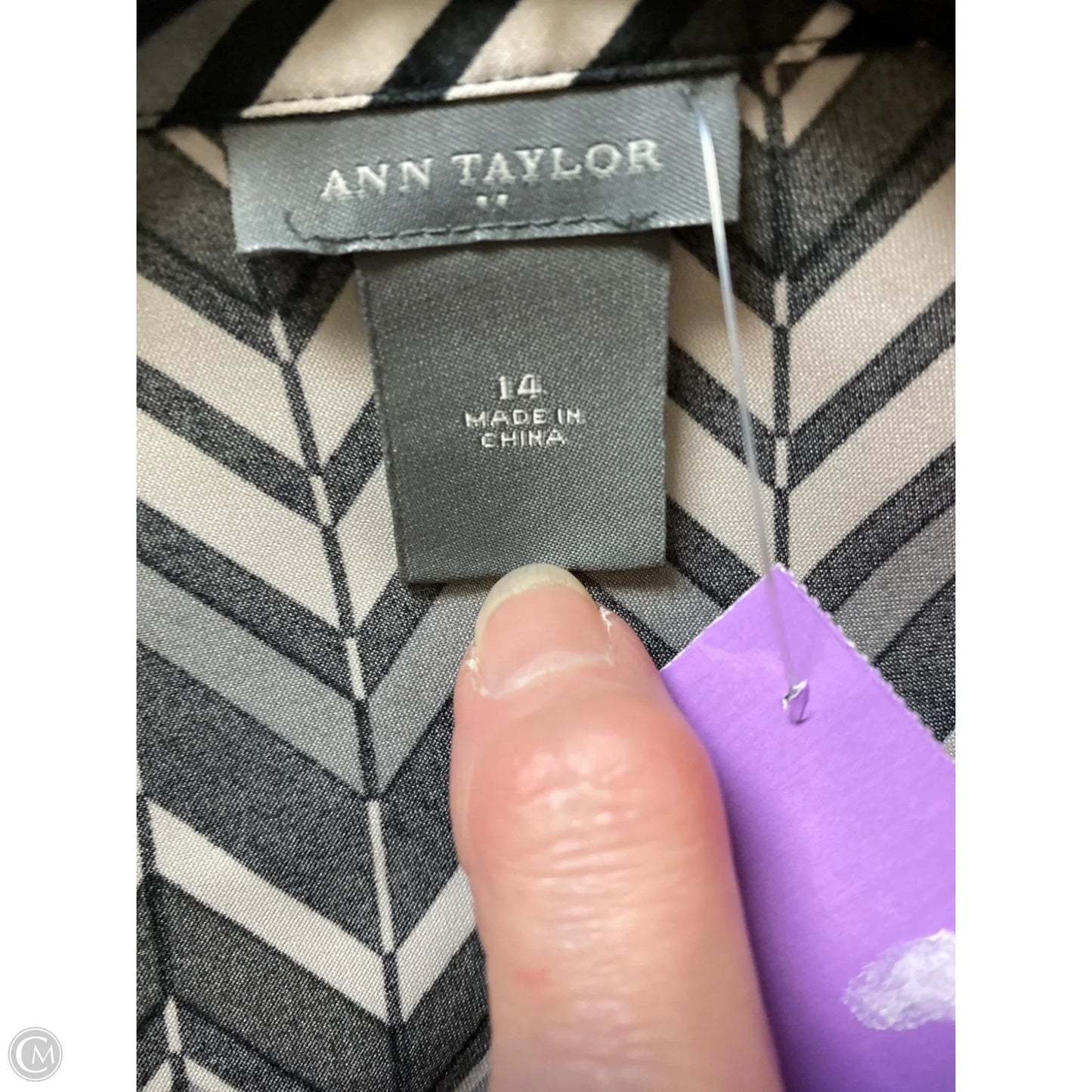 Top Long Sleeve By Ann Taylor In Black, Size: L