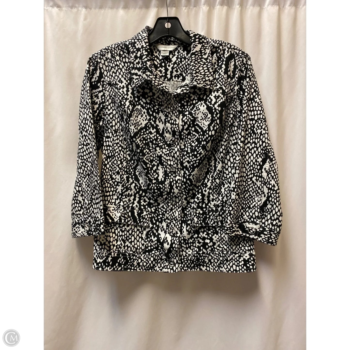 Jacket Other By Christopher And Banks In Black & White, Size: M