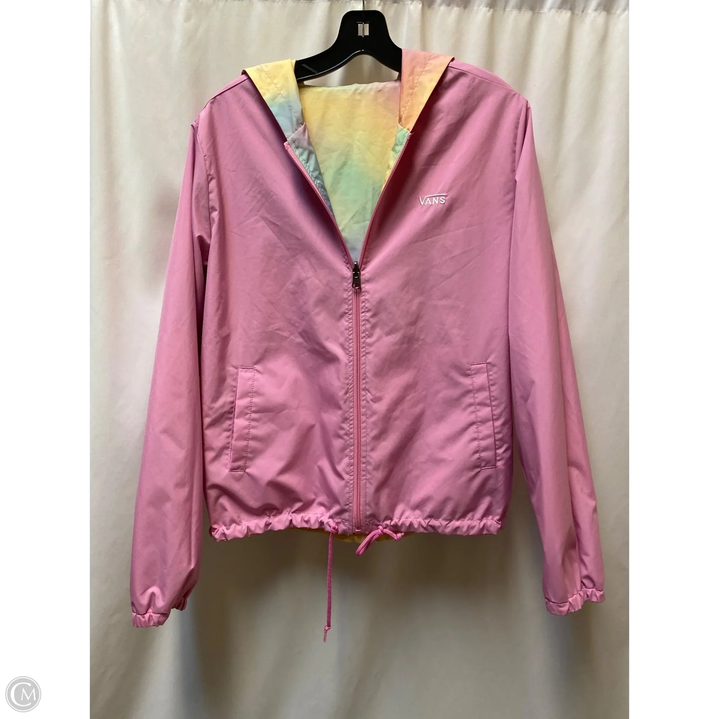 Jacket Windbreaker By Vans In Pink, Size: M