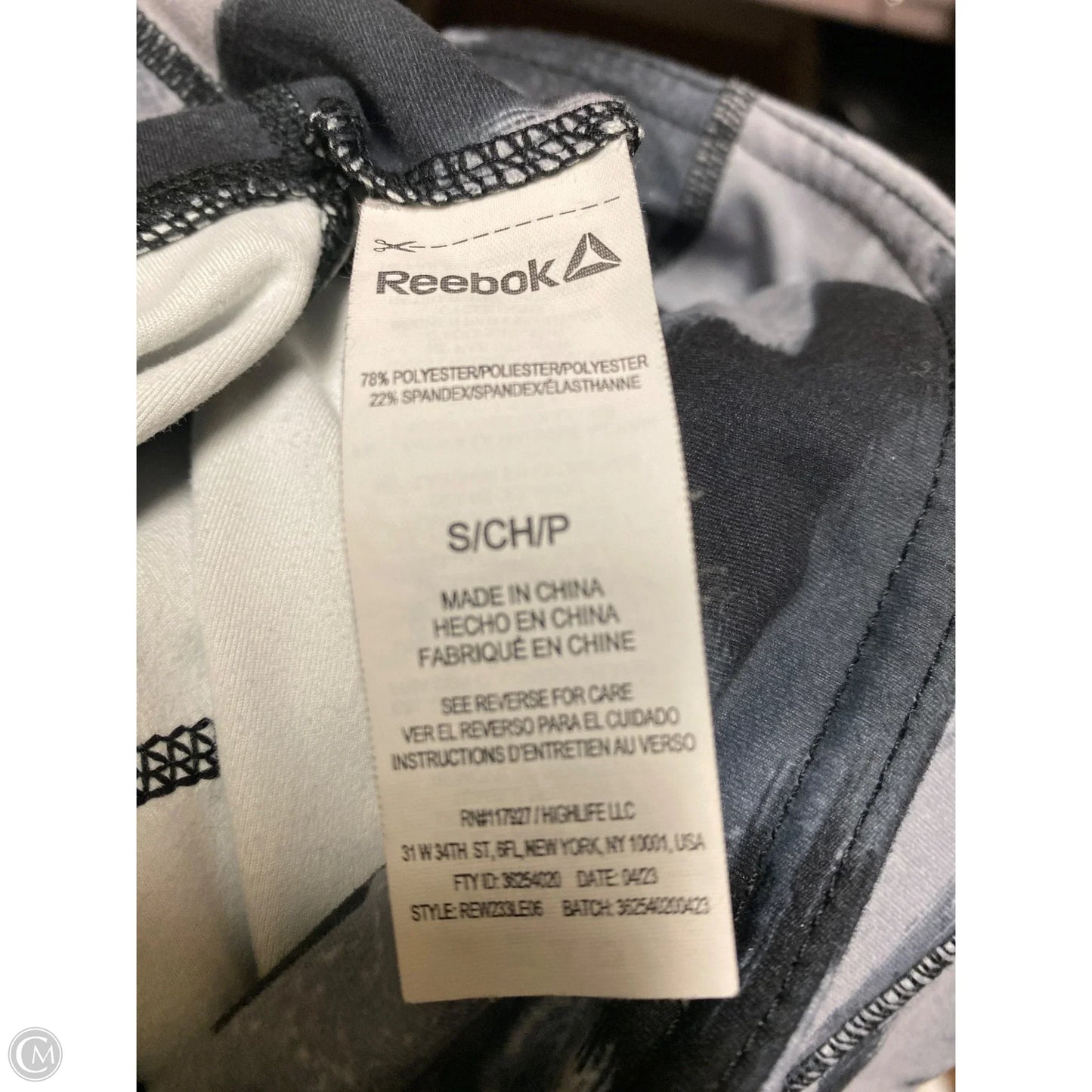 Athletic Leggings By Reebok In Black, Size: S