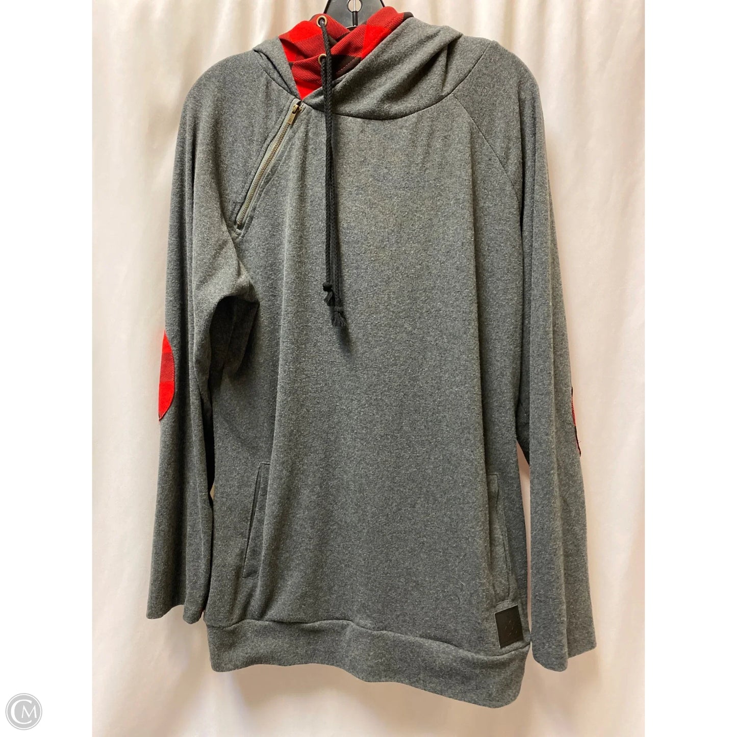 Sweatshirt Hoodie By Clothes Mentor In Grey, Size: 1x
