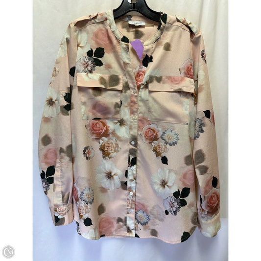 Top Long Sleeve By Calvin Klein In Peach, Size: S