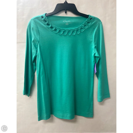Top Long Sleeve By Kim Rogers In Teal, Size: Sp