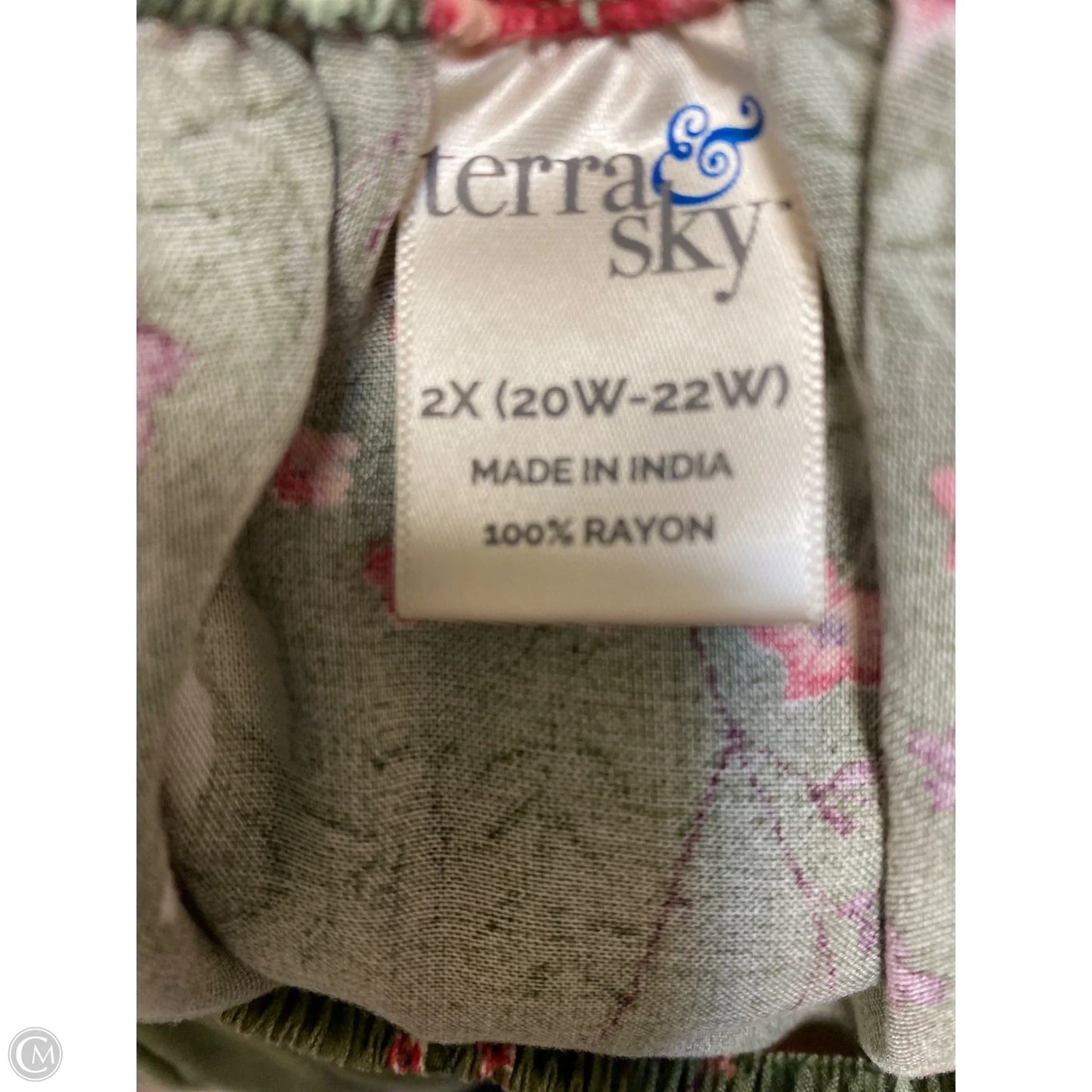 Top Long Sleeve By Terra & Sky In Green, Size: 2x