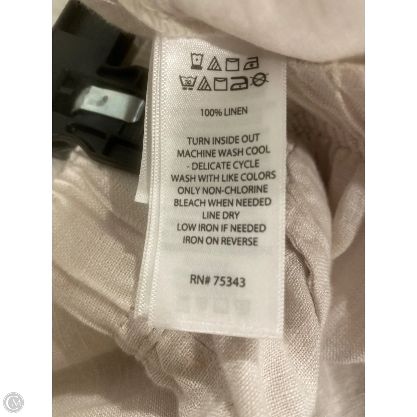 Pants Linen By Tahari By Arthur Levine In Tan, Size: M
