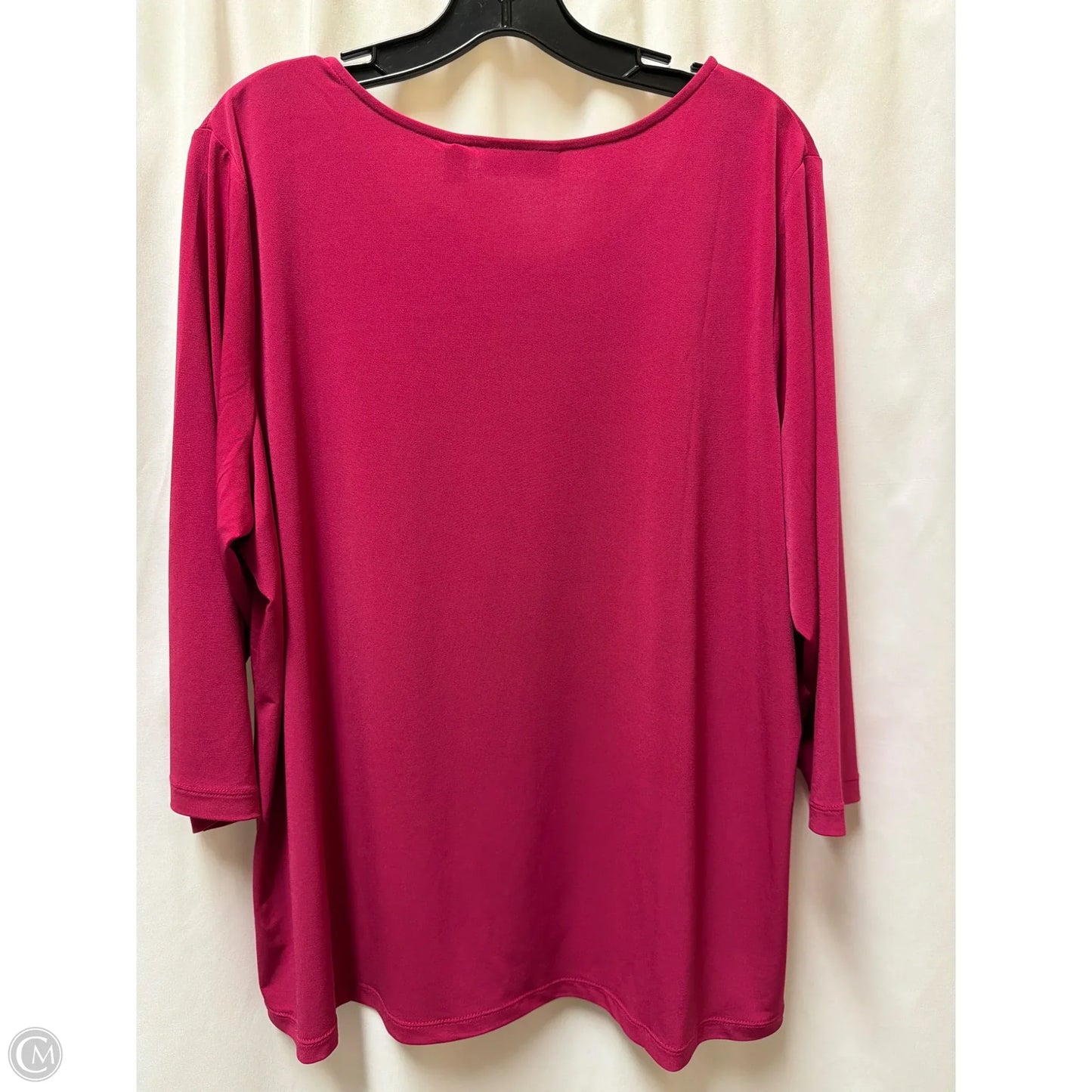 Top 3/4 Sleeve By Susan Graver In Pink, Size: 1x