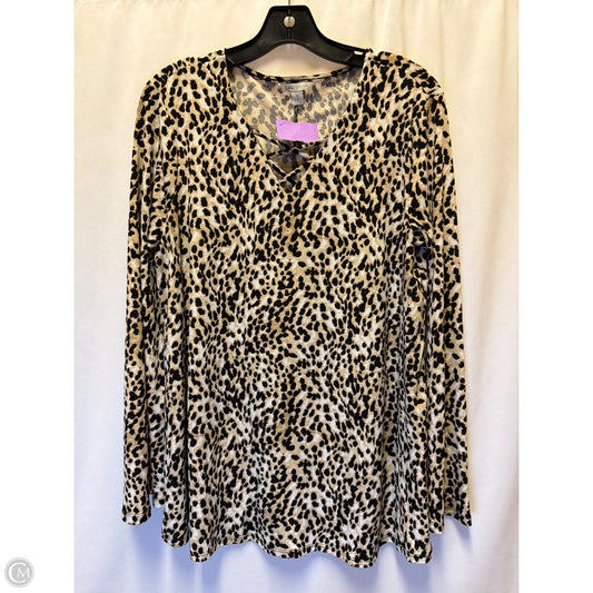 Top Long Sleeve By Cato In Animal Print, Size: S