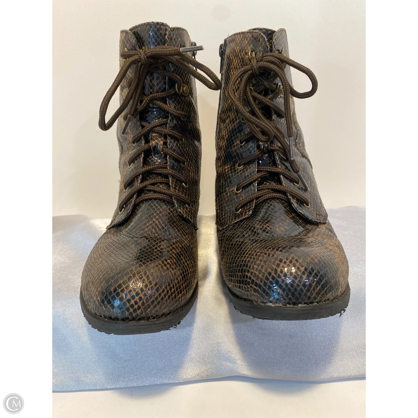 Boots Combat By White Mountain In Snakeskin Print, Size: 9.5