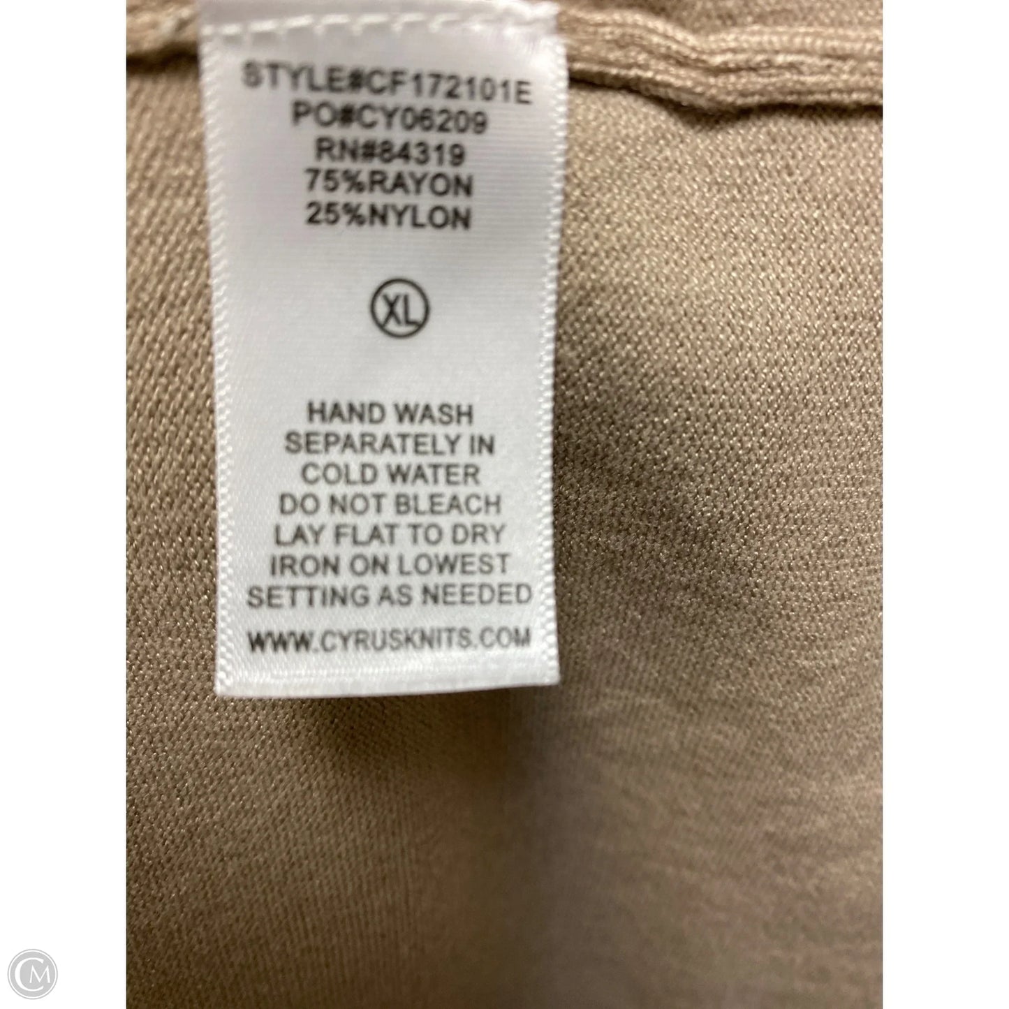 Cardigan By Cyrus Knits In Tan, Size: Xl