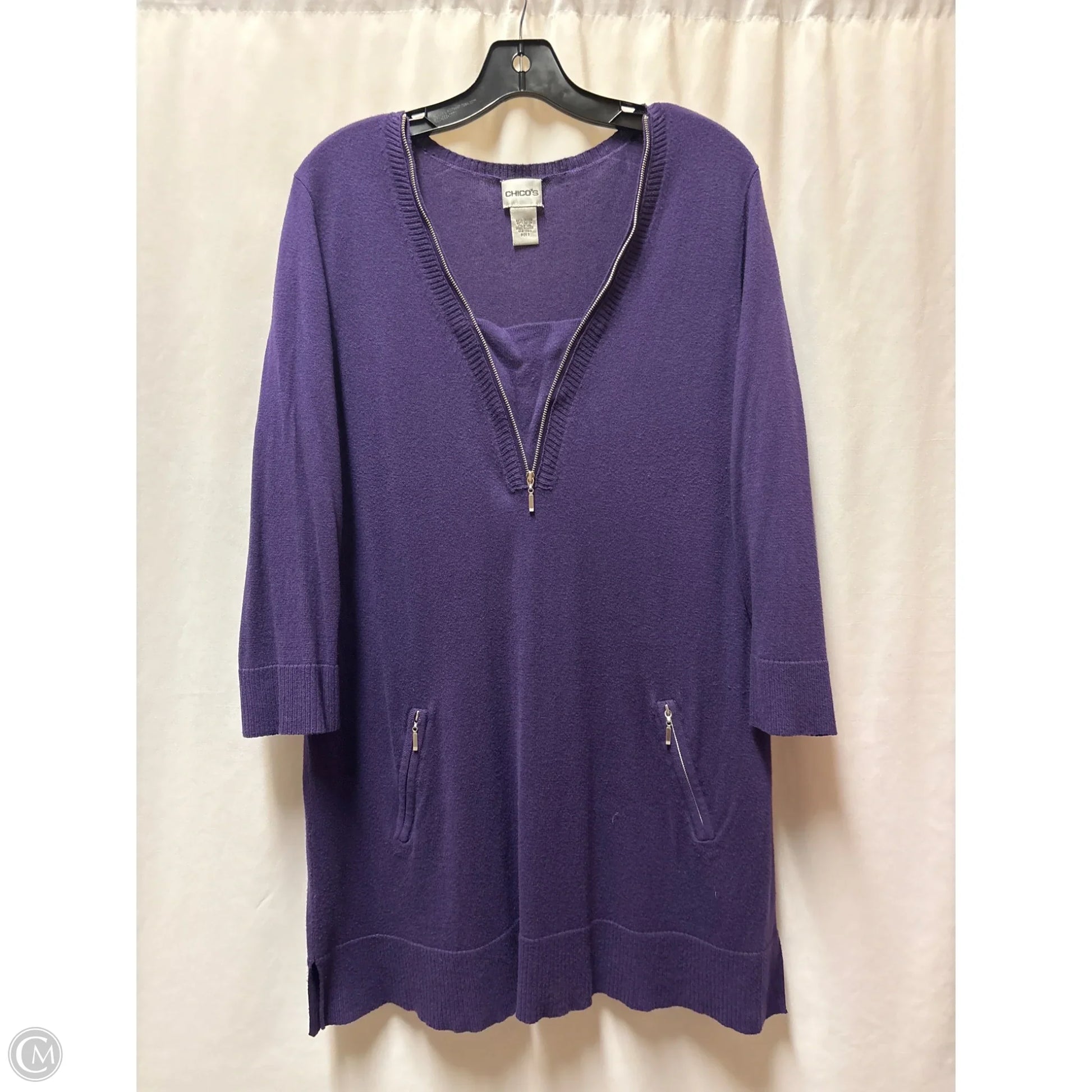 Dress Casual Midi By Chicos In Purple, Size: Xl