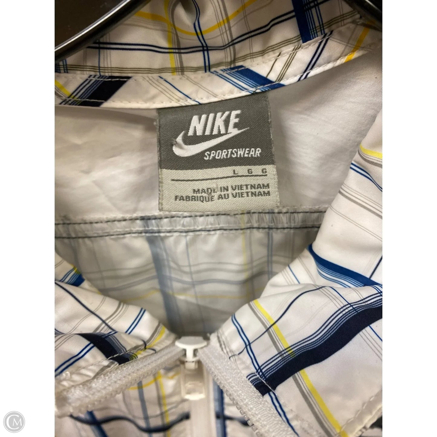 Jacket Windbreaker By Nike In Blue, Size: L