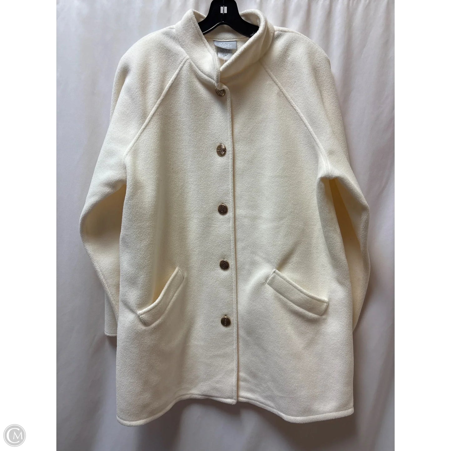 Coat Faux Fur & Sherpa By Blair In Cream, Size: L