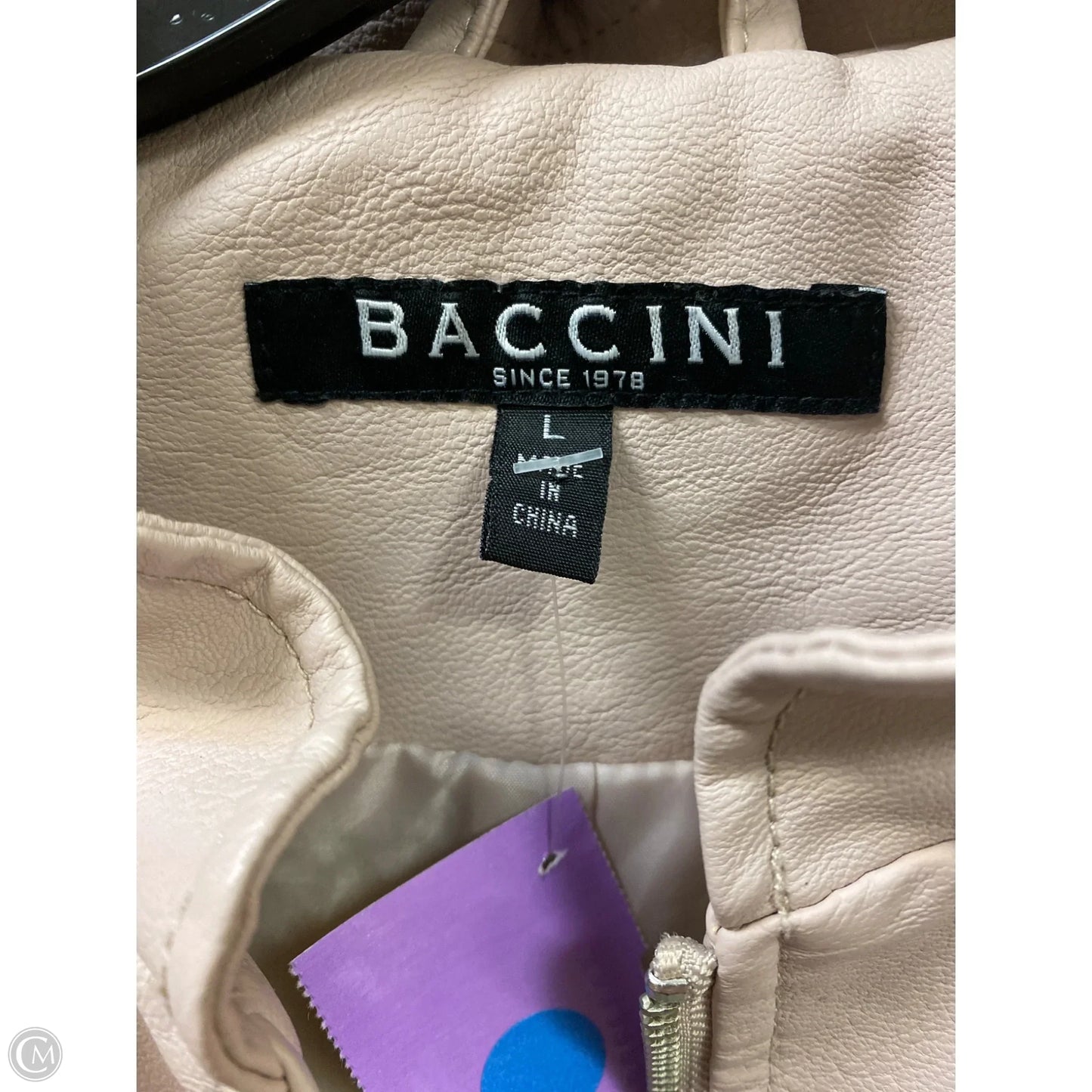 Jacket Moto By Baccini In Pink, Size: L