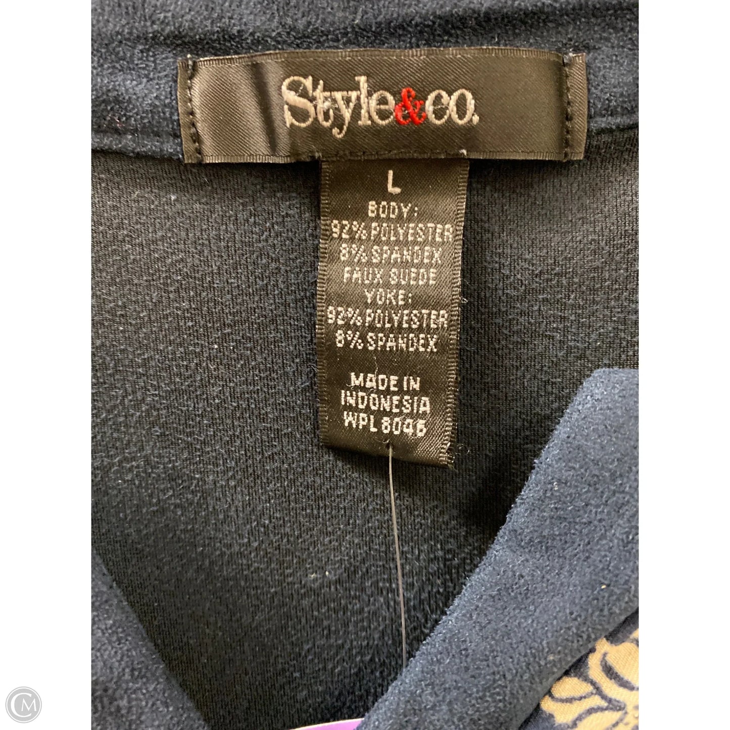 Top Long Sleeve By Style And Company In Navy, Size: L