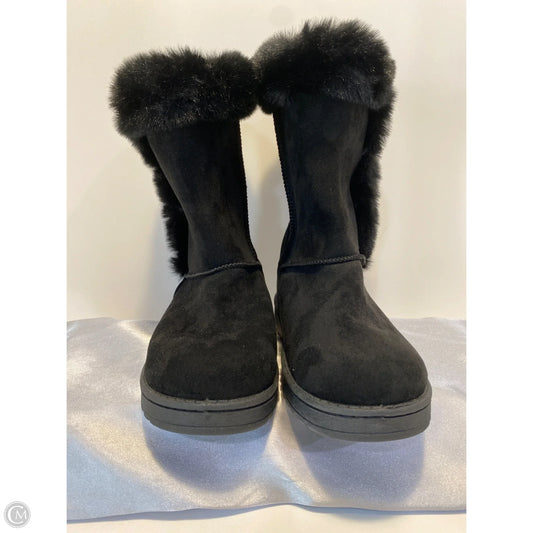 Boots Mid-calf Flats By So In Black, Size: 5.5