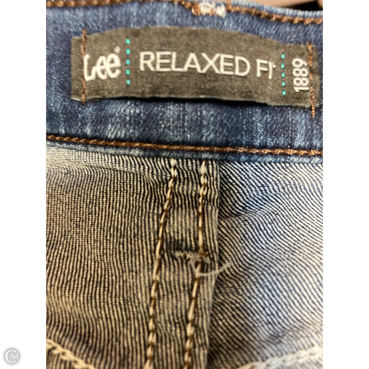 Jeans Straight By Lee In Blue Denim, Size: 18