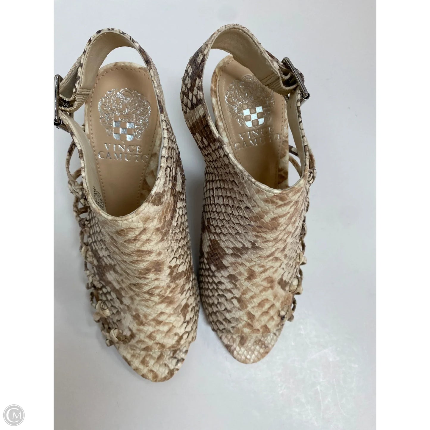 Sandals Heels Block By Vince Camuto In Cream, Size: 6