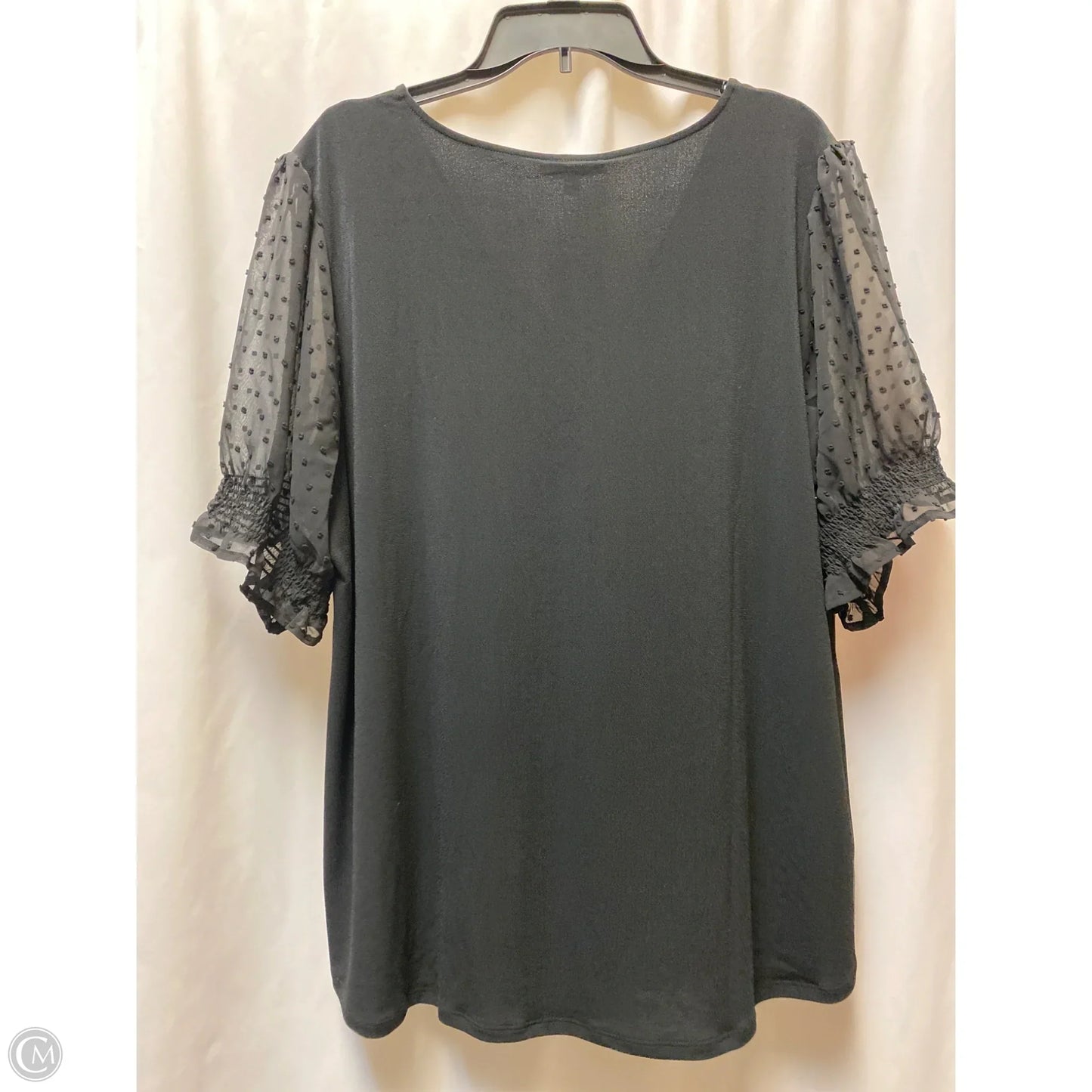 Top Short Sleeve By Adrianna Papell In Black, Size: 2x