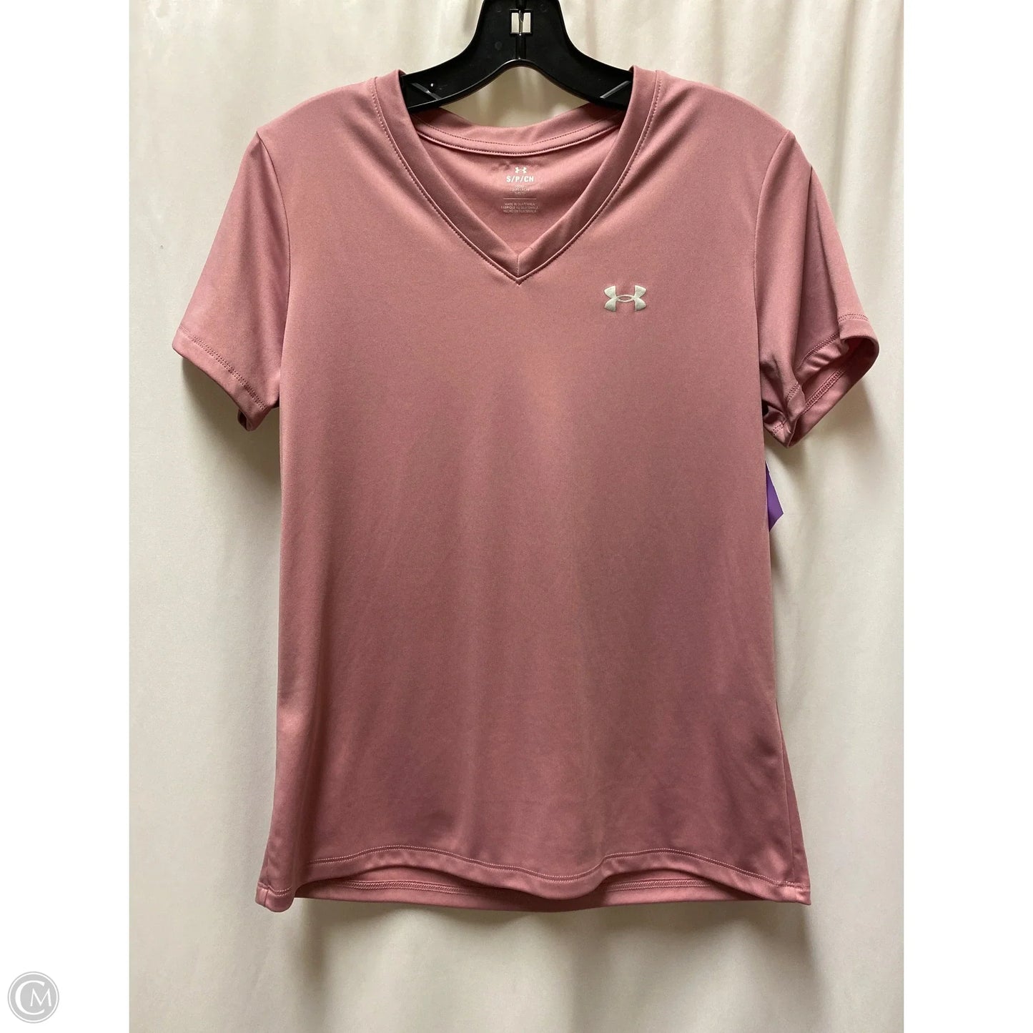 Athletic Top Short Sleeve By Under Armour In Pink, Size: S
