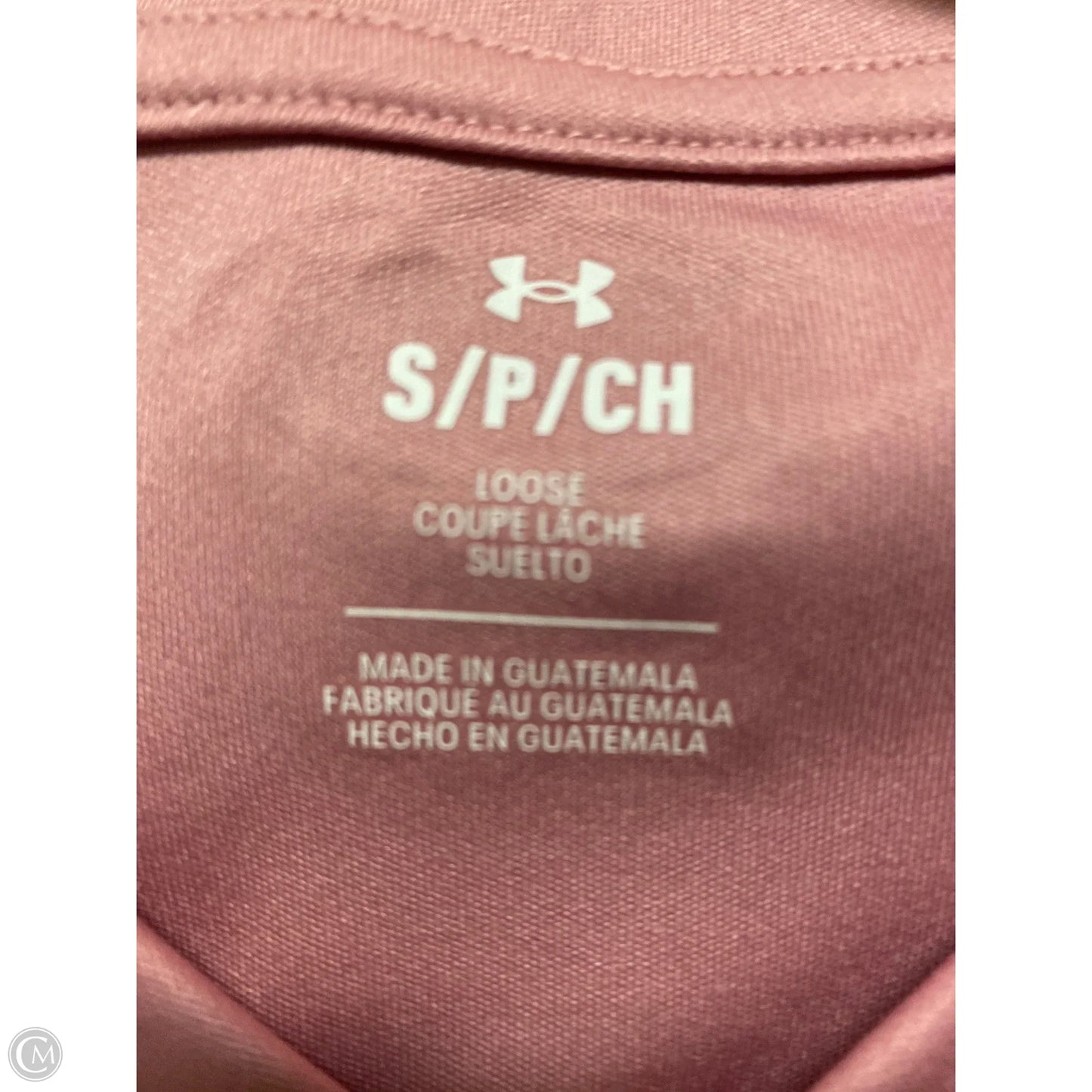 Athletic Top Short Sleeve By Under Armour In Pink, Size: S