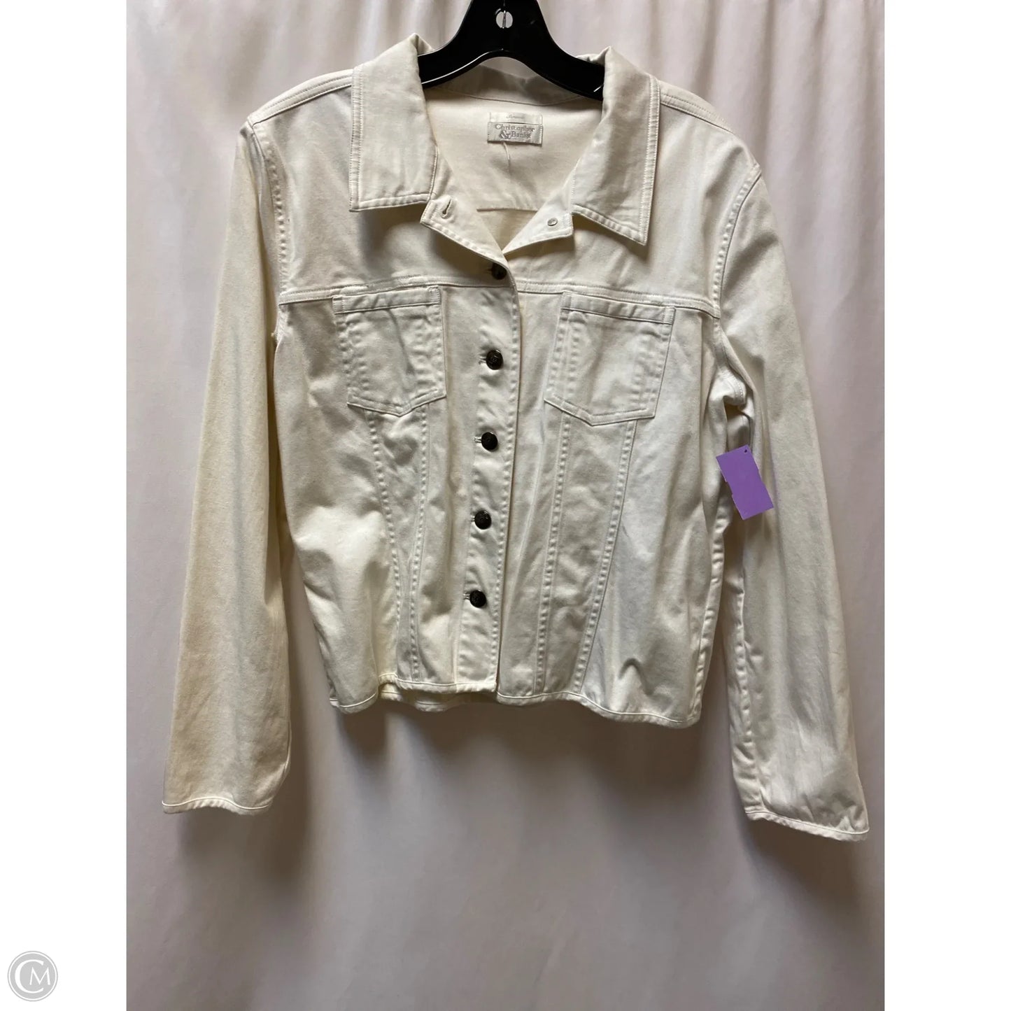 Jacket Denim By Christopher And Banks In White Denim, Size: M