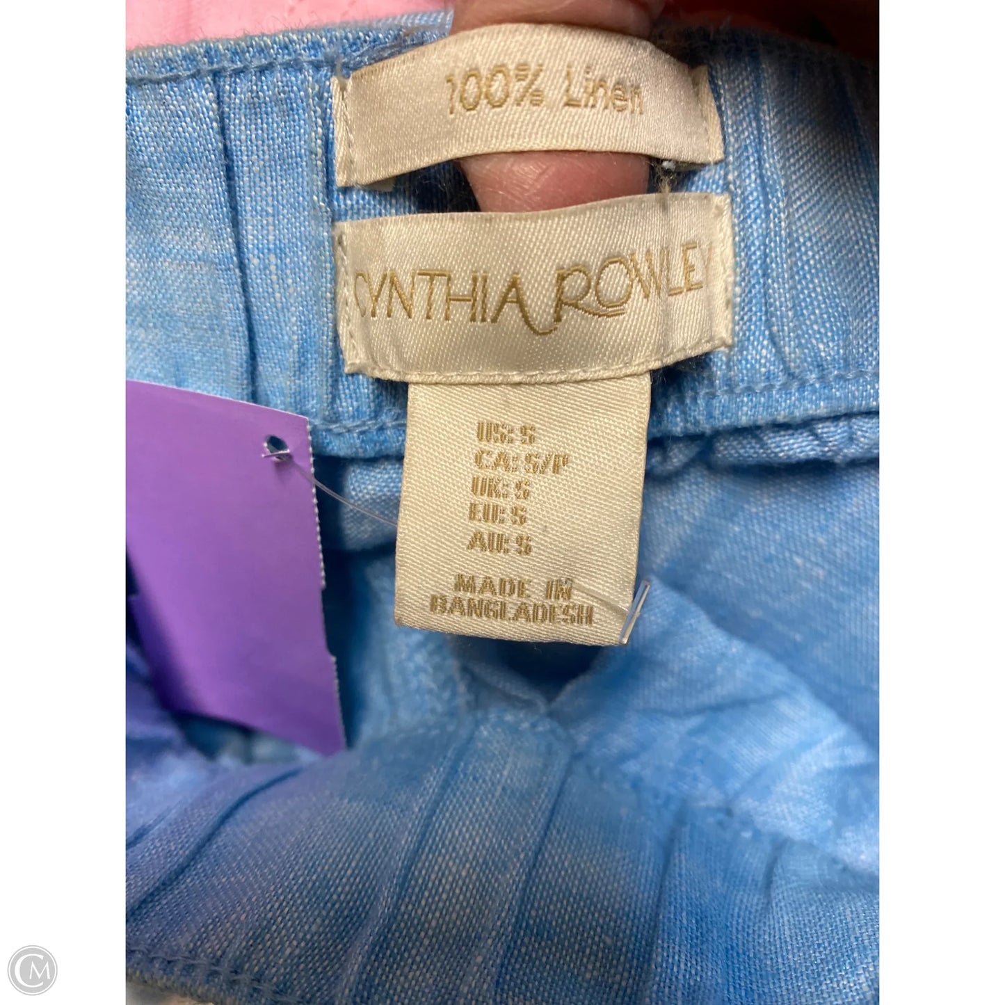 Pants Linen By Cynthia Rowley In Blue, Size: S