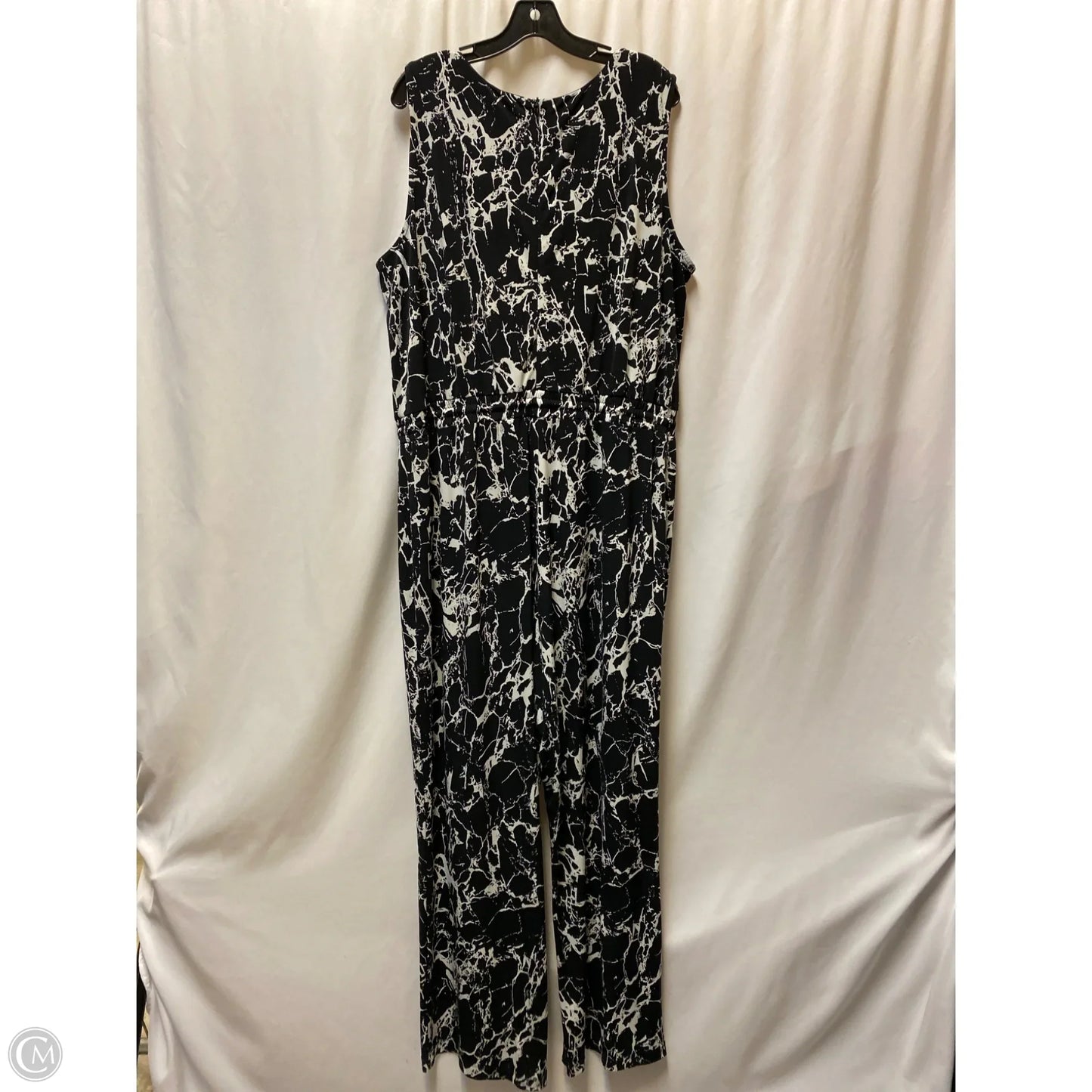 Jumpsuit By Calvin Klein In Black & White, Size: 2x