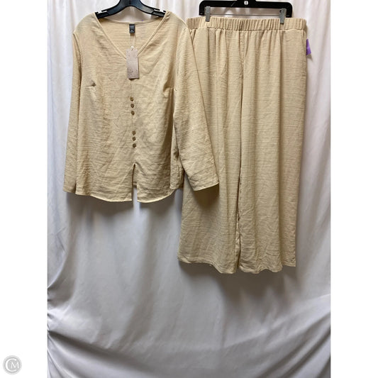 Pants Set 2pc By Clothes Mentor In Cream, Size: 2x