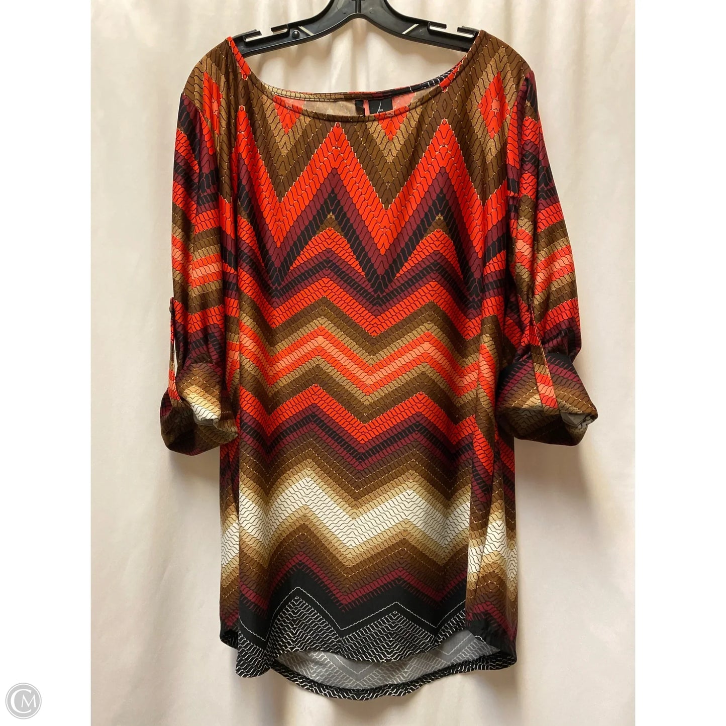 Top 3/4 Sleeve By New Directions In Brown, Size: 3x