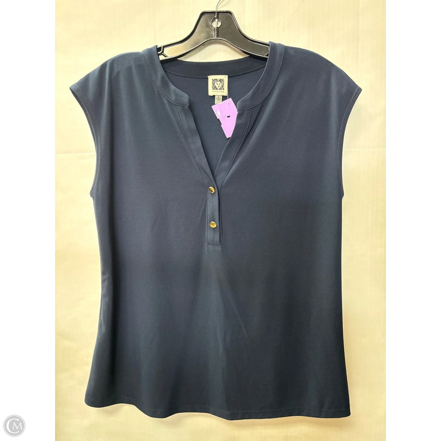 Top Sleeveless By Anne Klein In Navy, Size: S
