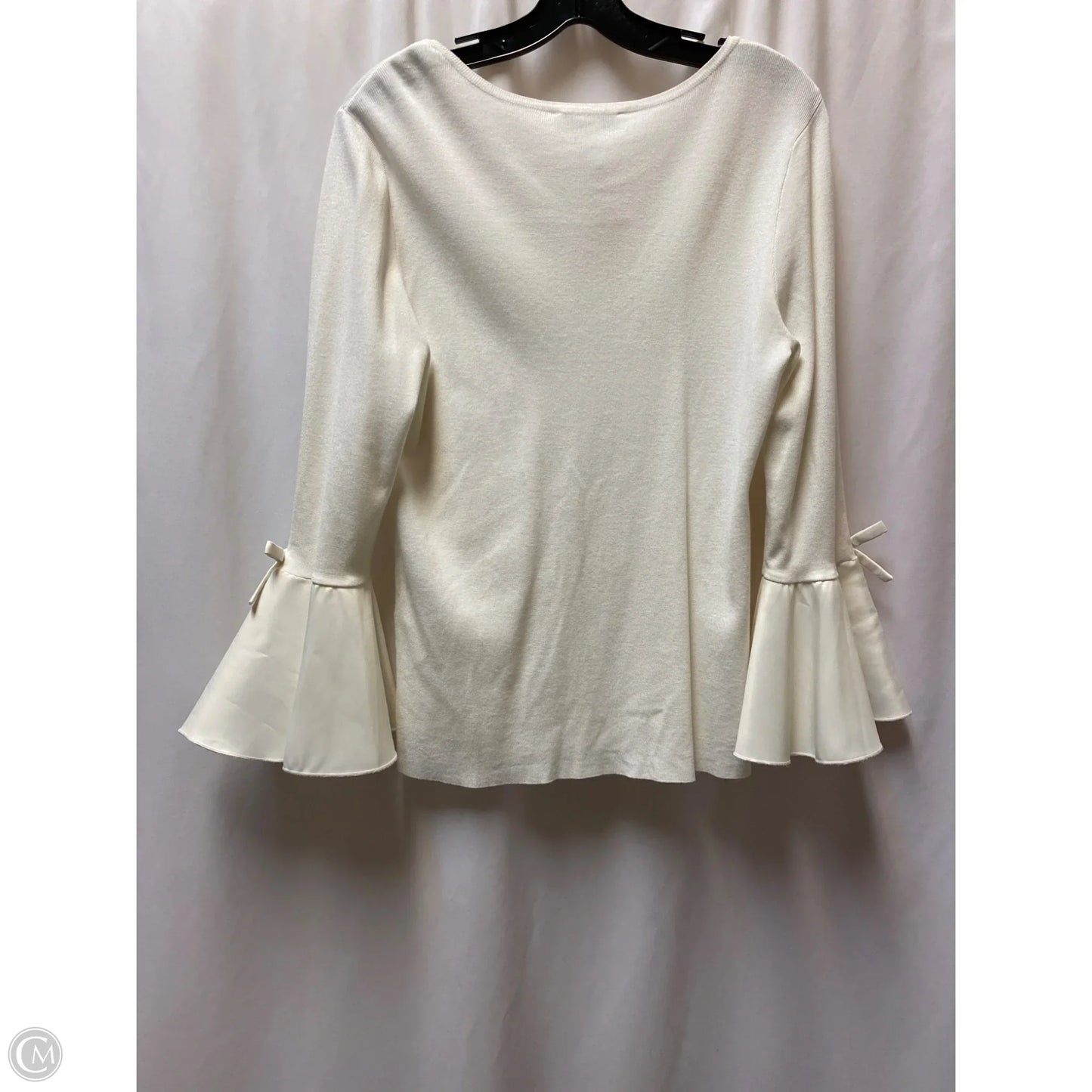 Top Long Sleeve By White House Black Market In Cream, Size: L