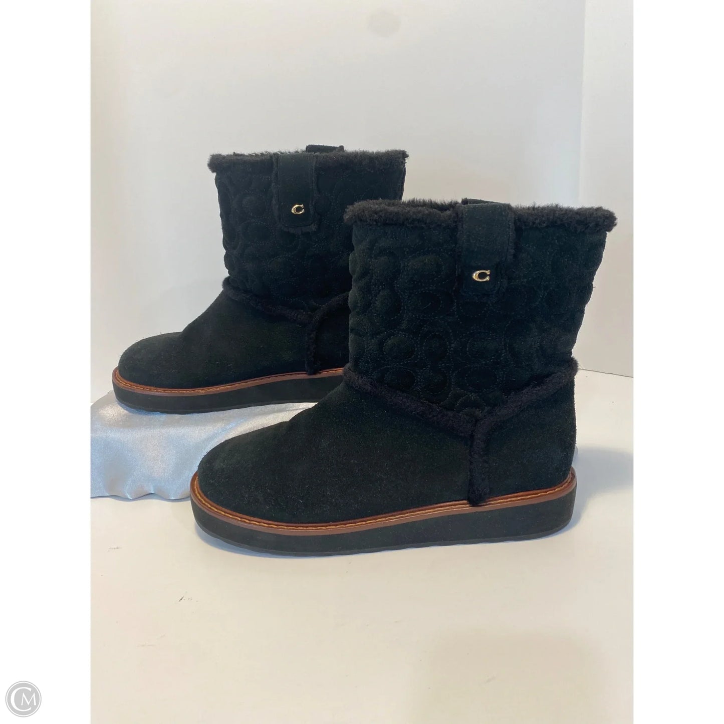 Boots Designer By Coach In Black, Size: 7.5