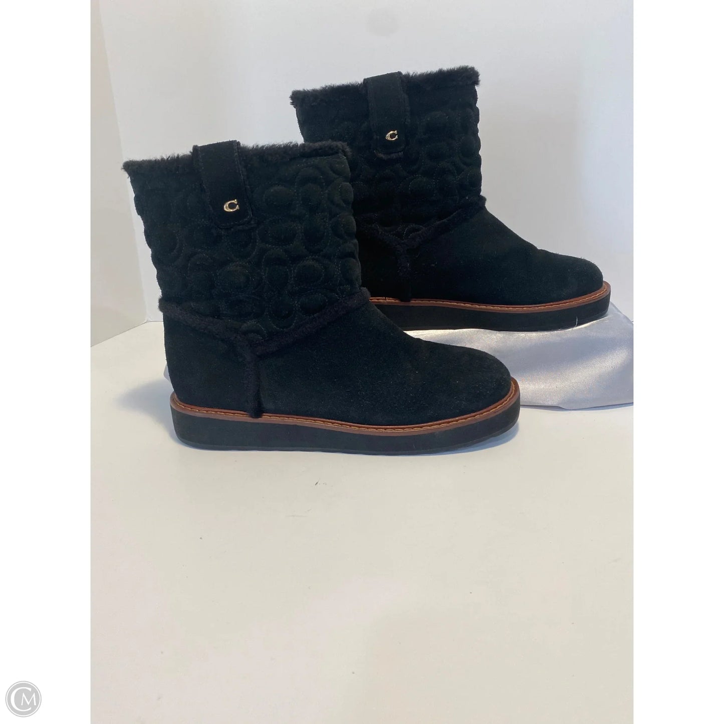 Boots Designer By Coach In Black, Size: 7.5