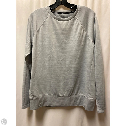 Athletic Top Long Sleeve Collar By Clothes Mentor In Grey, Size: L