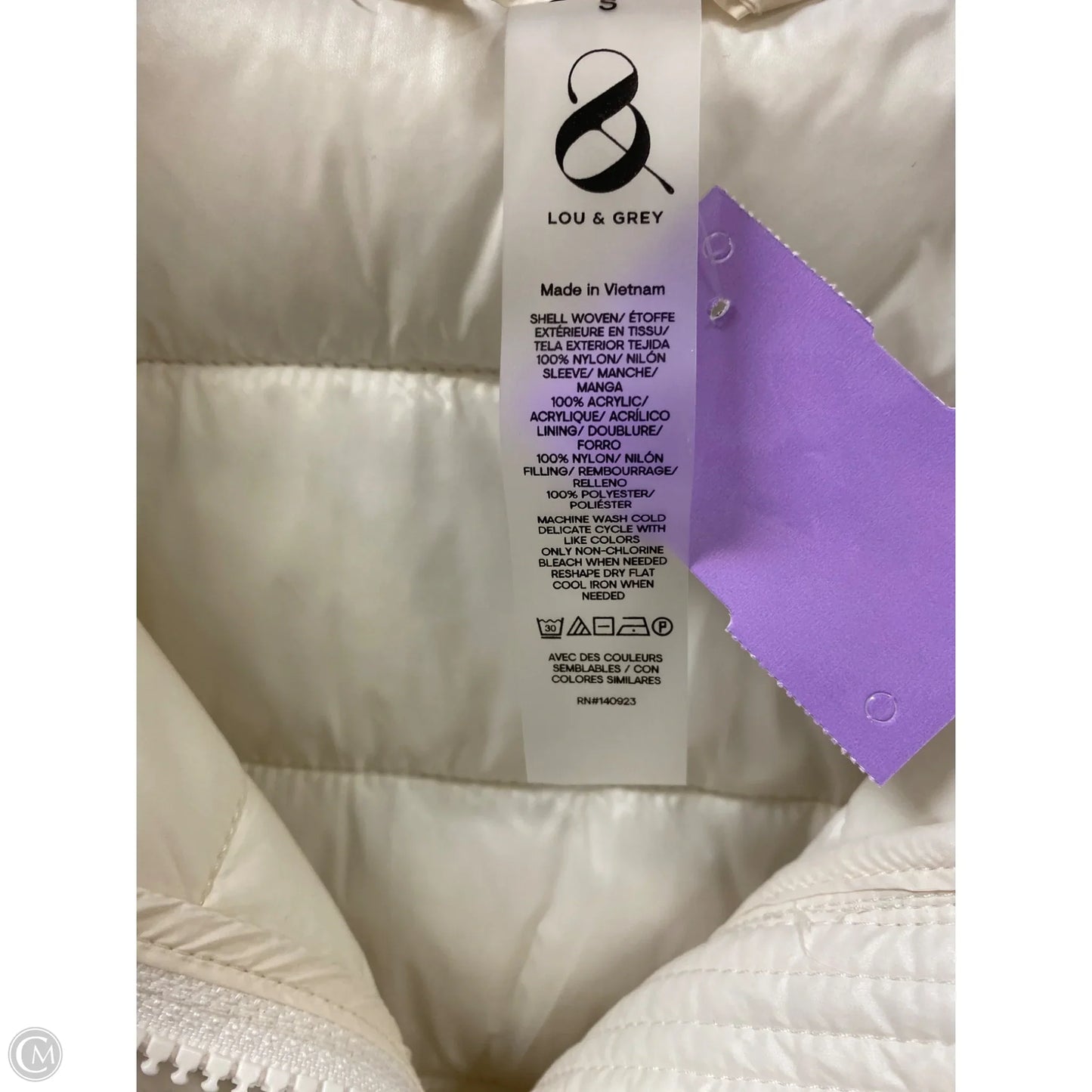 Jacket Puffer & Quilted By Lou And Grey In Cream, Size: S