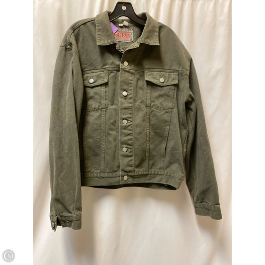 Jacket Denim By Guess In Green Denim, Size: L