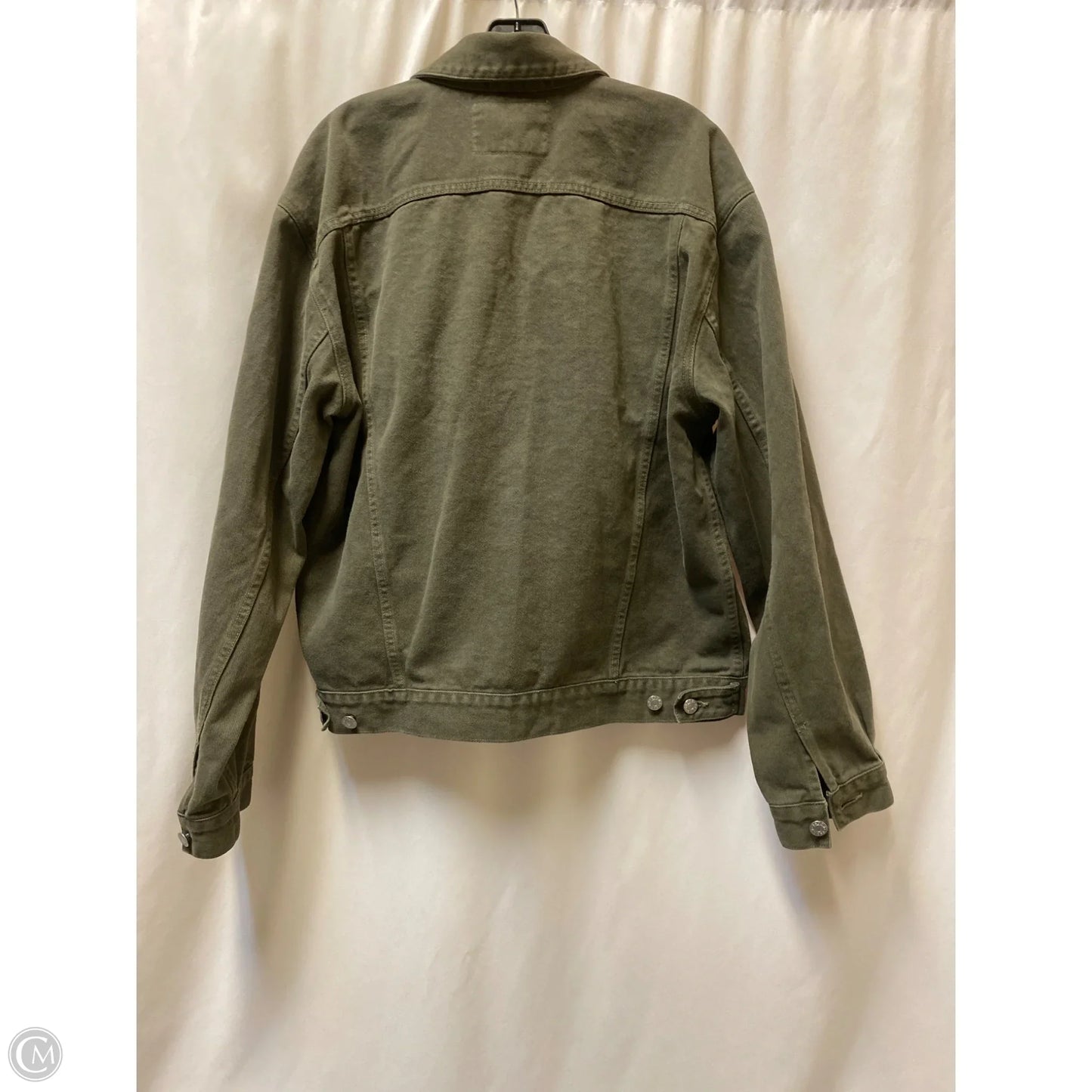 Jacket Denim By Guess In Green Denim, Size: L