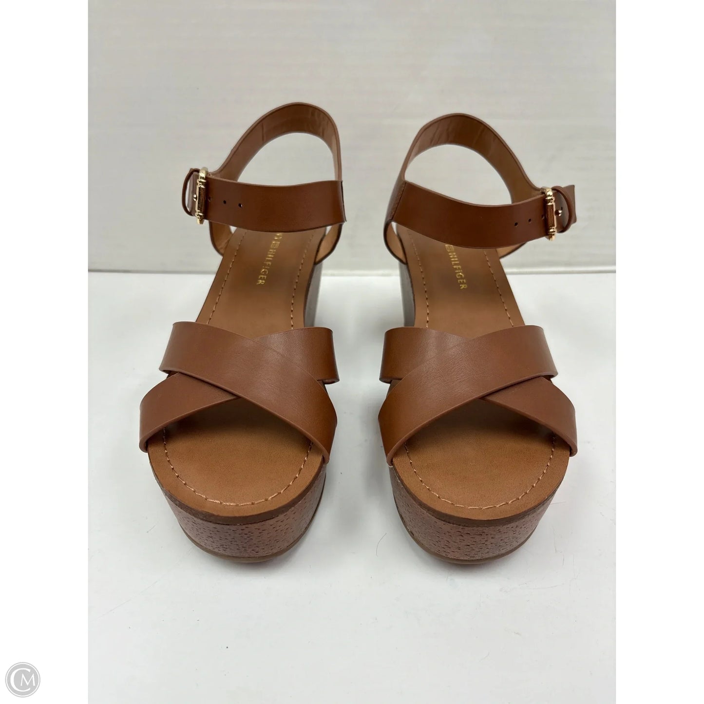 Sandals Heels Block By Tommy Hilfiger In Brown, Size: 8