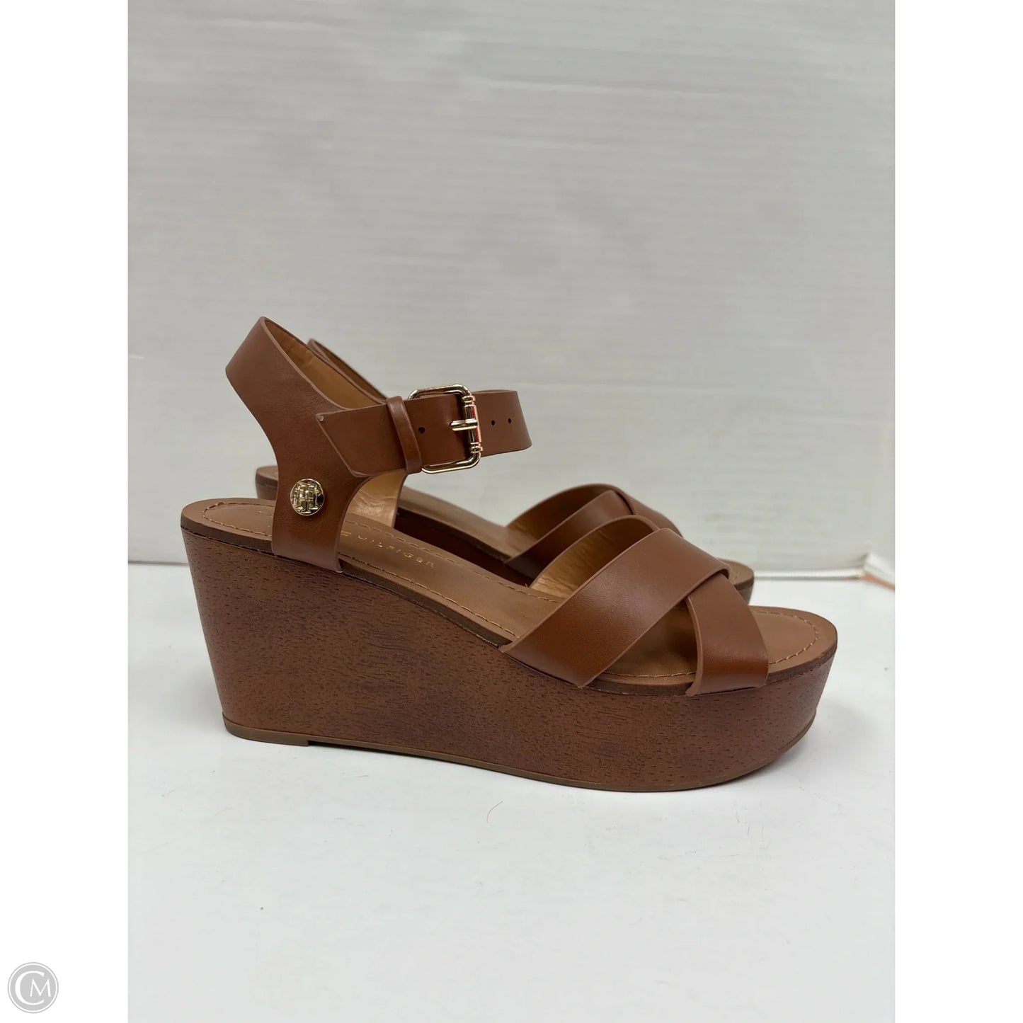 Sandals Heels Block By Tommy Hilfiger In Brown, Size: 8
