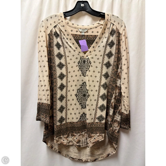 Top Long Sleeve By Lucky Brand In Tan, Size: M