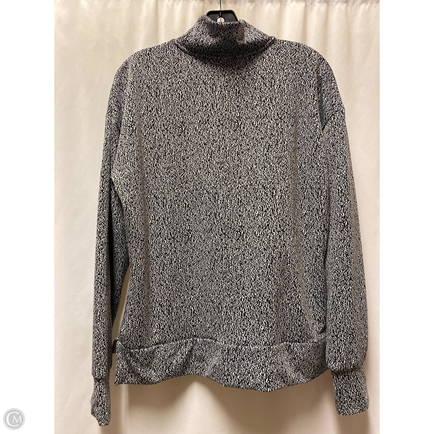 Athletic Top Long Sleeve Crewneck By Avia In Black & White, Size: S