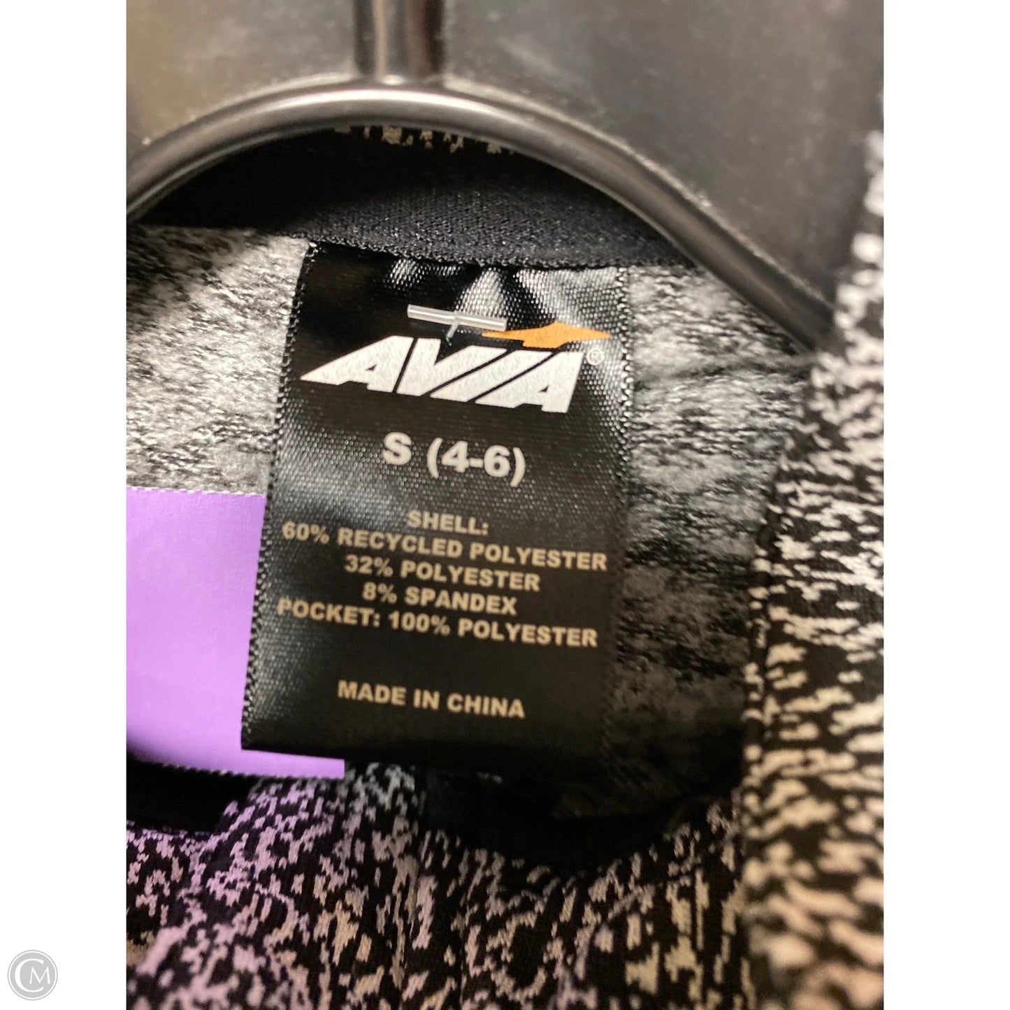 Athletic Top Long Sleeve Crewneck By Avia In Black & White, Size: S