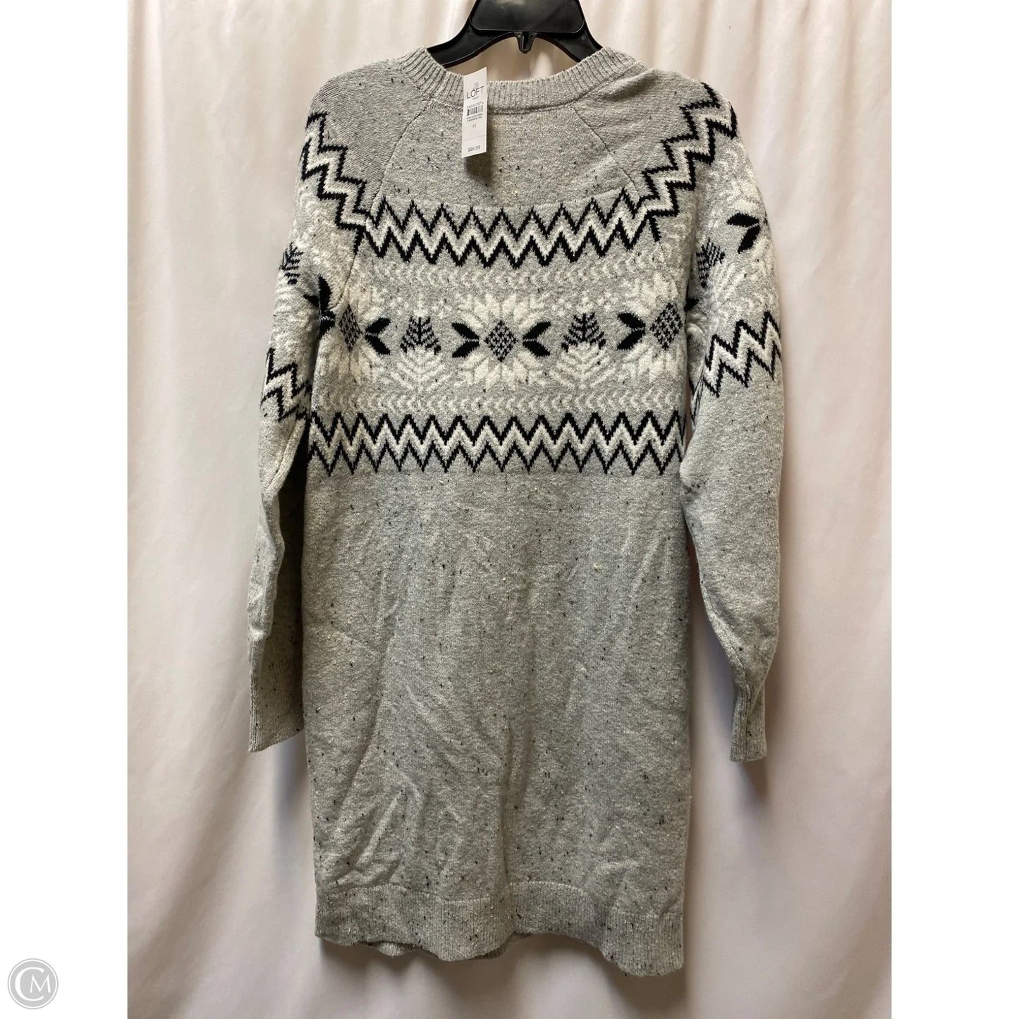 Dress Sweater By Loft In Grey, Size: M