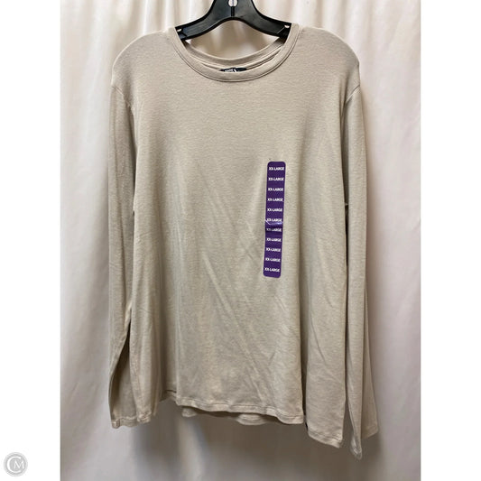 Top Long Sleeve By Eddie Bauer In Taupe, Size: Xxl