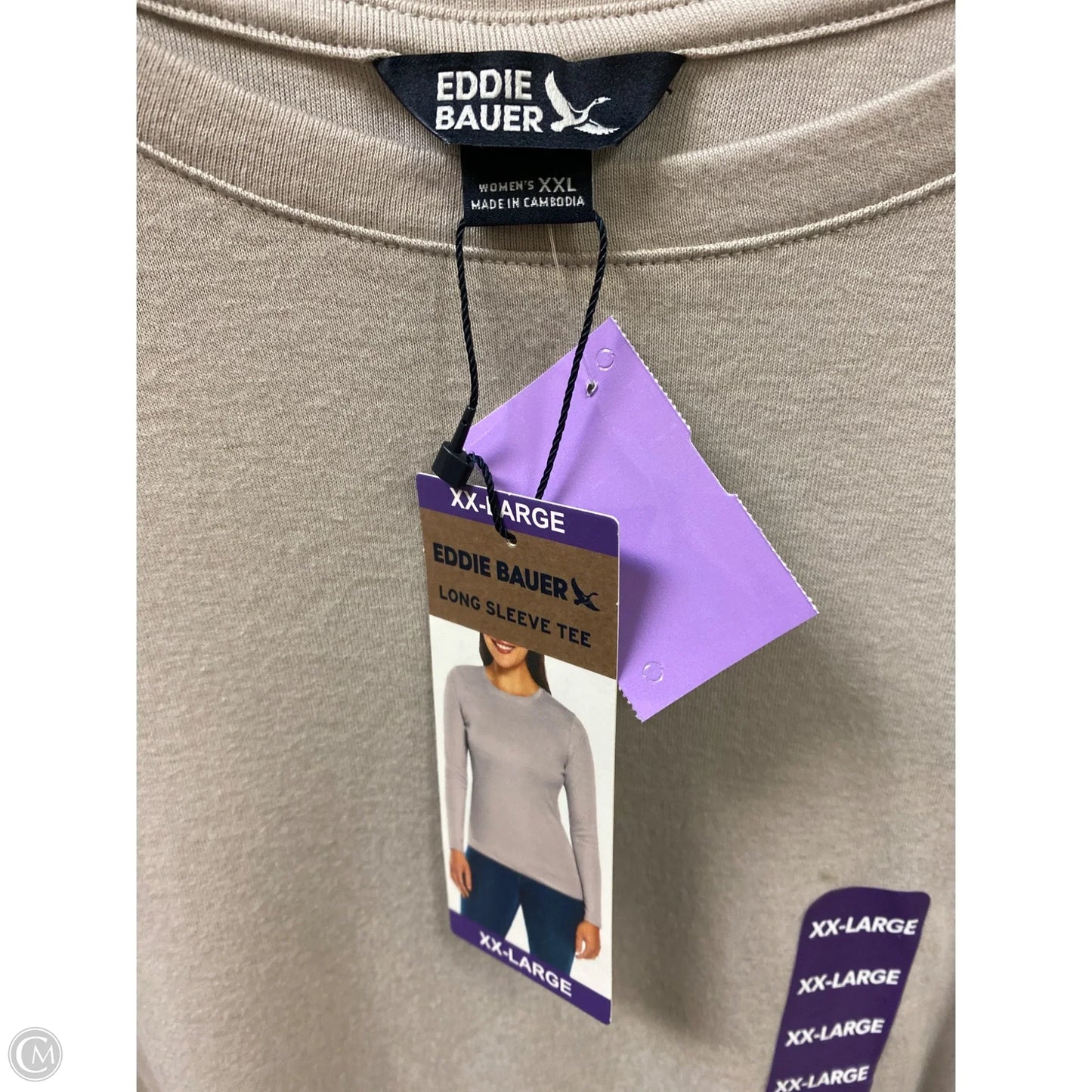 Top Long Sleeve By Eddie Bauer In Taupe, Size: Xxl