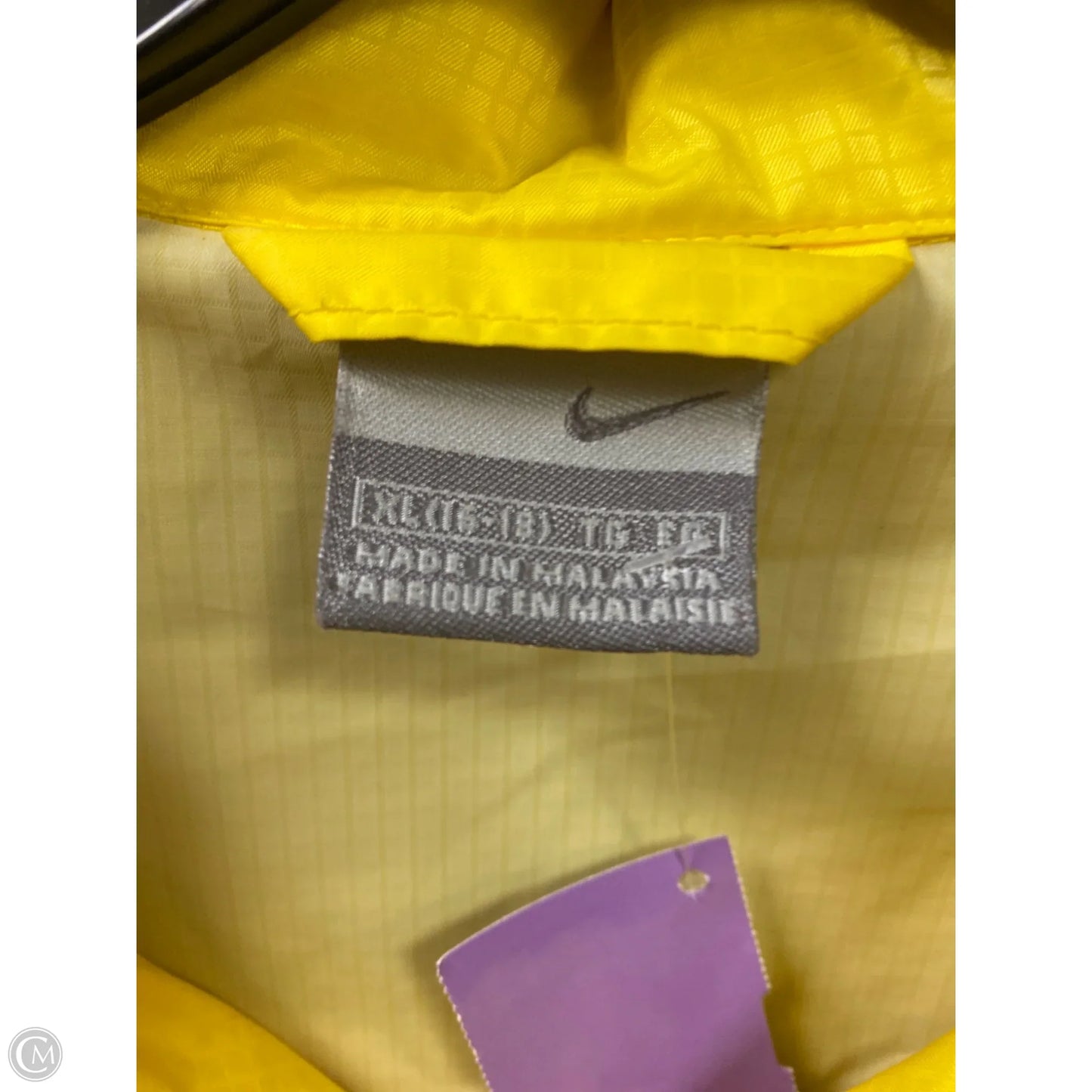 Athletic Jacket By Nike In Yellow, Size: Xl
